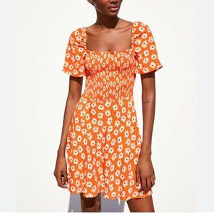ZARA Orange Floral Mini Dress